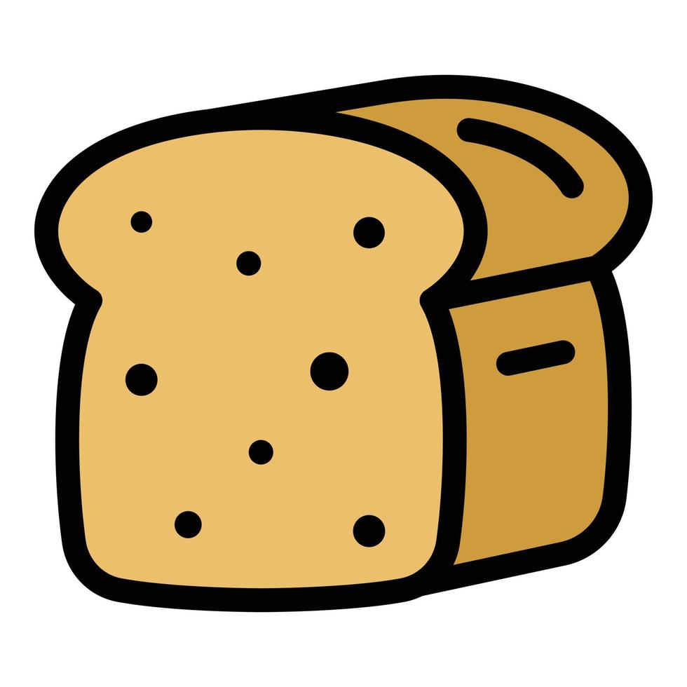 Fresh bread icon color outline vector