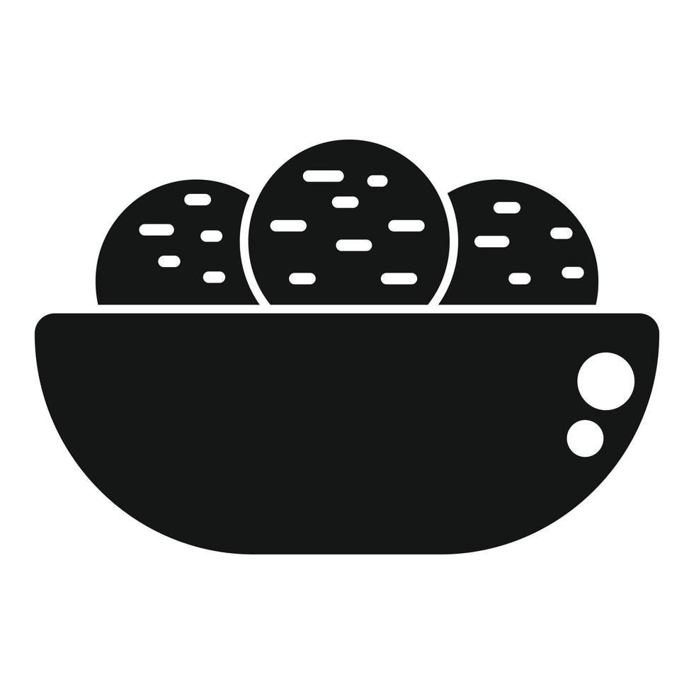 Falafel plate icon simple vector. Cooking ball vector