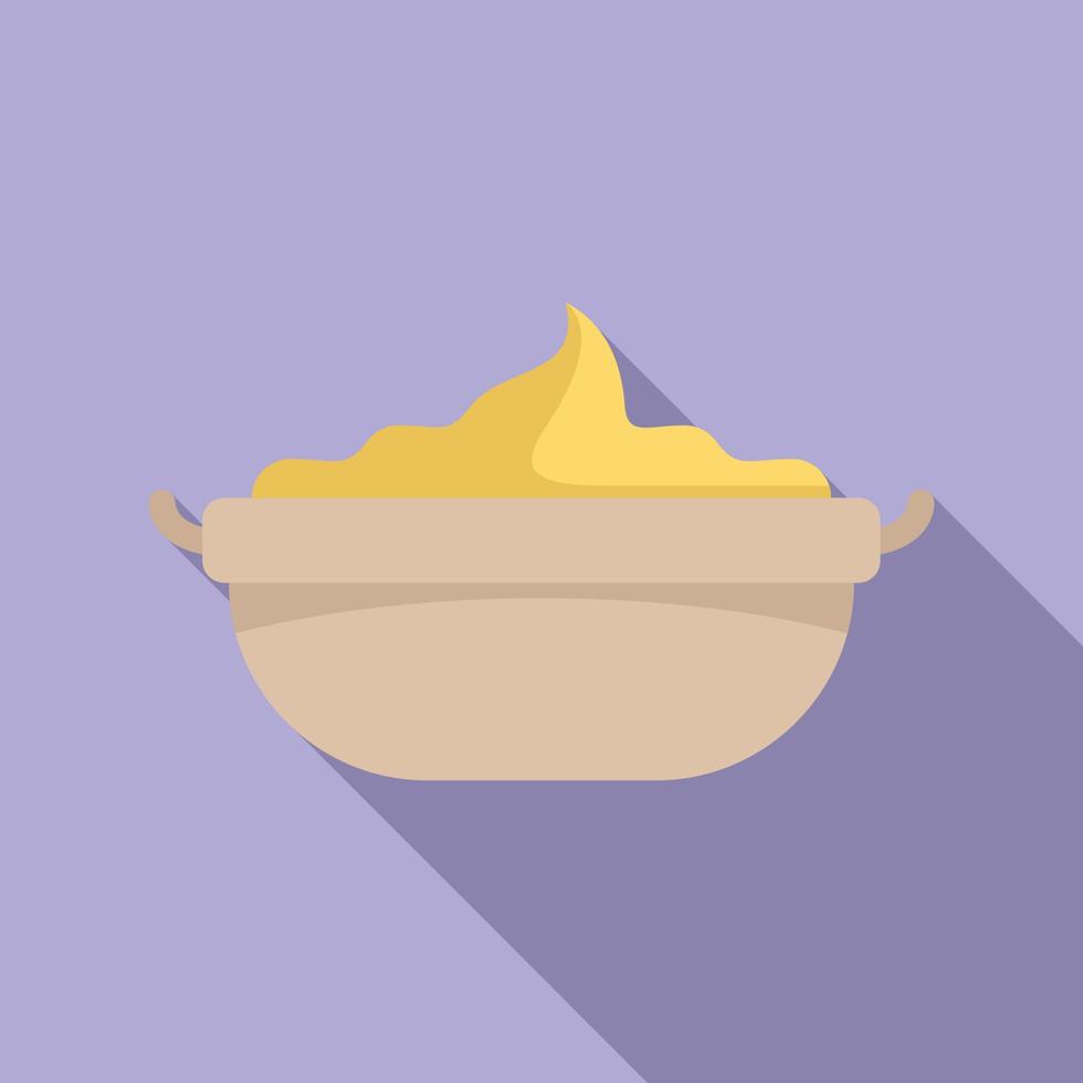 vector plano de icono de comida triturada. puré de papa