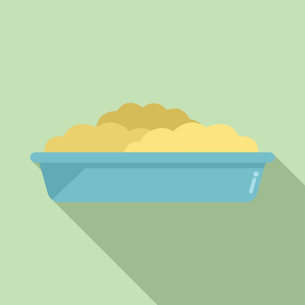 Cream mash potato icon flat vector. Boiled dish vector