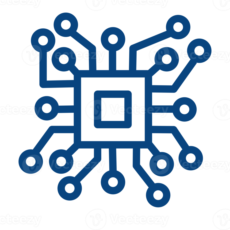 Processor icon design for Artificial intelligence technology theme png