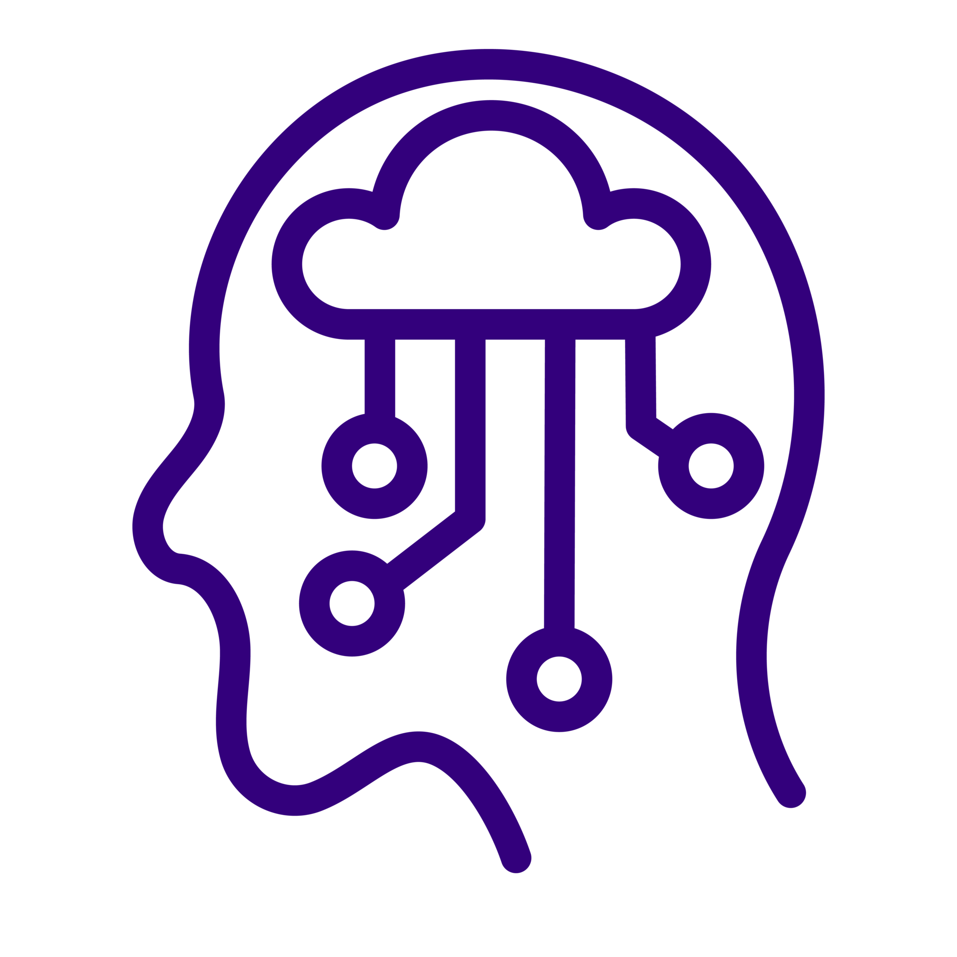 Head with brain icon design for Artificial intelligence technology
