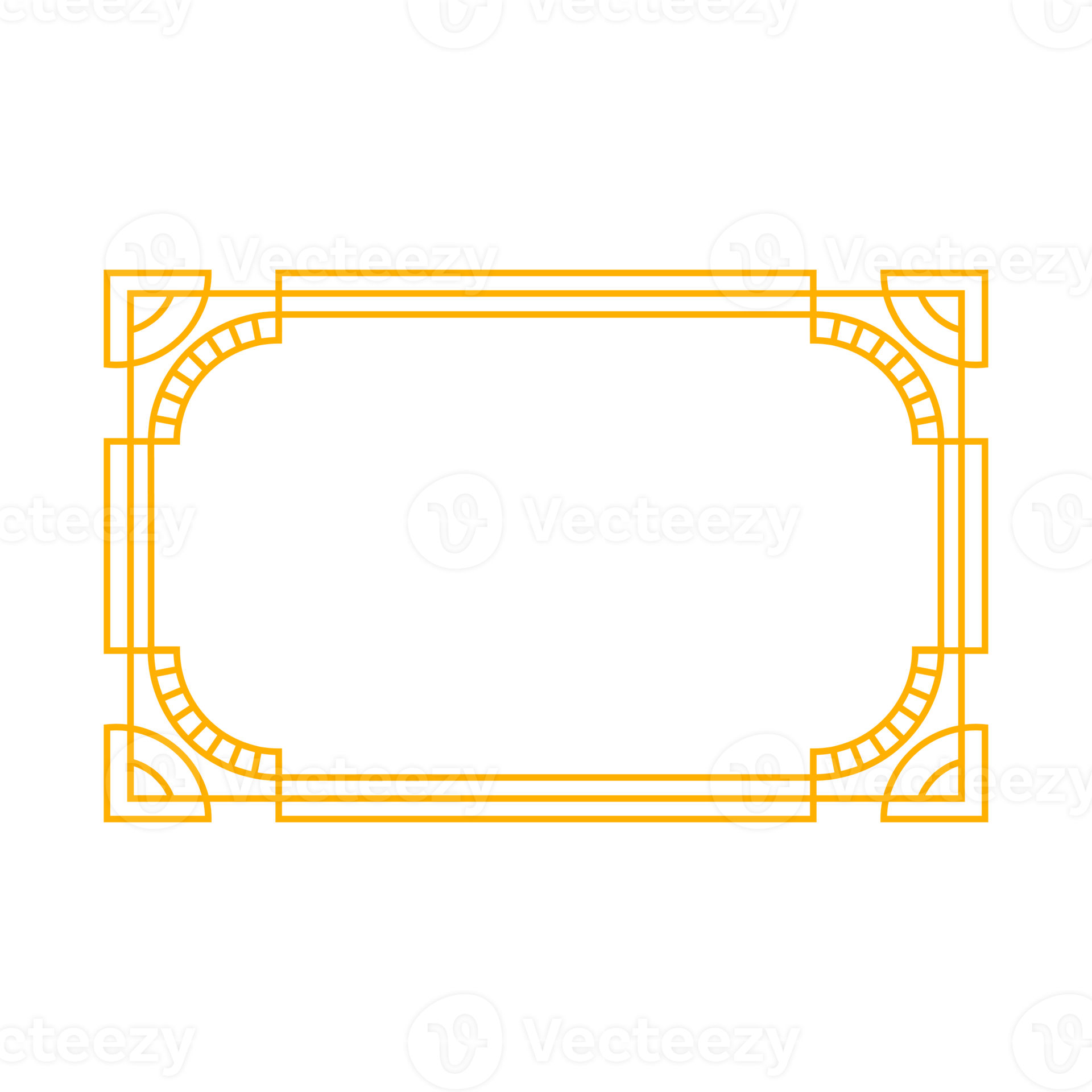 Art deco frame outline stroke in golden color for classy and luxury