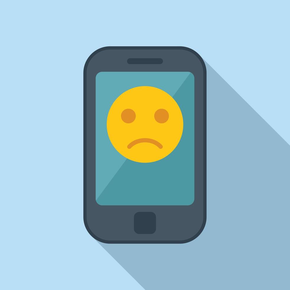 Smartphone dislike icon flat vector. Social media vector