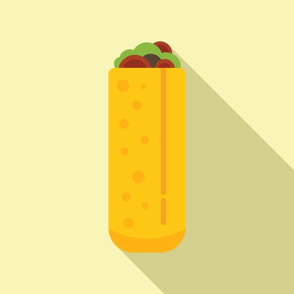 vector plano de icono de taco vegetal. comida mexicana