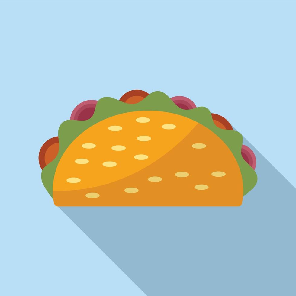 Dinner taco icon flat vector. Tacos menu vector