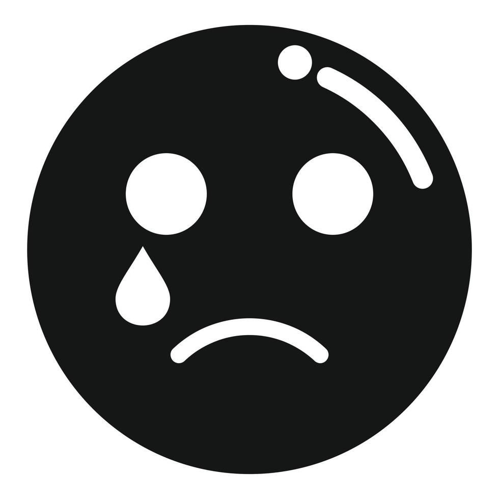 icono de aversión a llorar vector simple. redes sociales