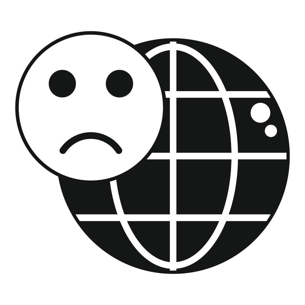 vector simple de icono de disgusto global. facebook negativo