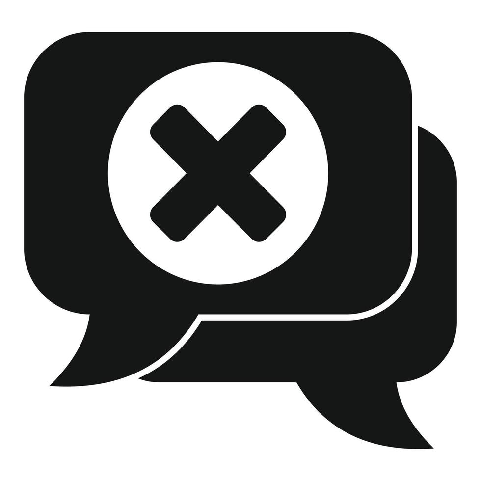 Chat dislike icon simple vector. Social media vector
