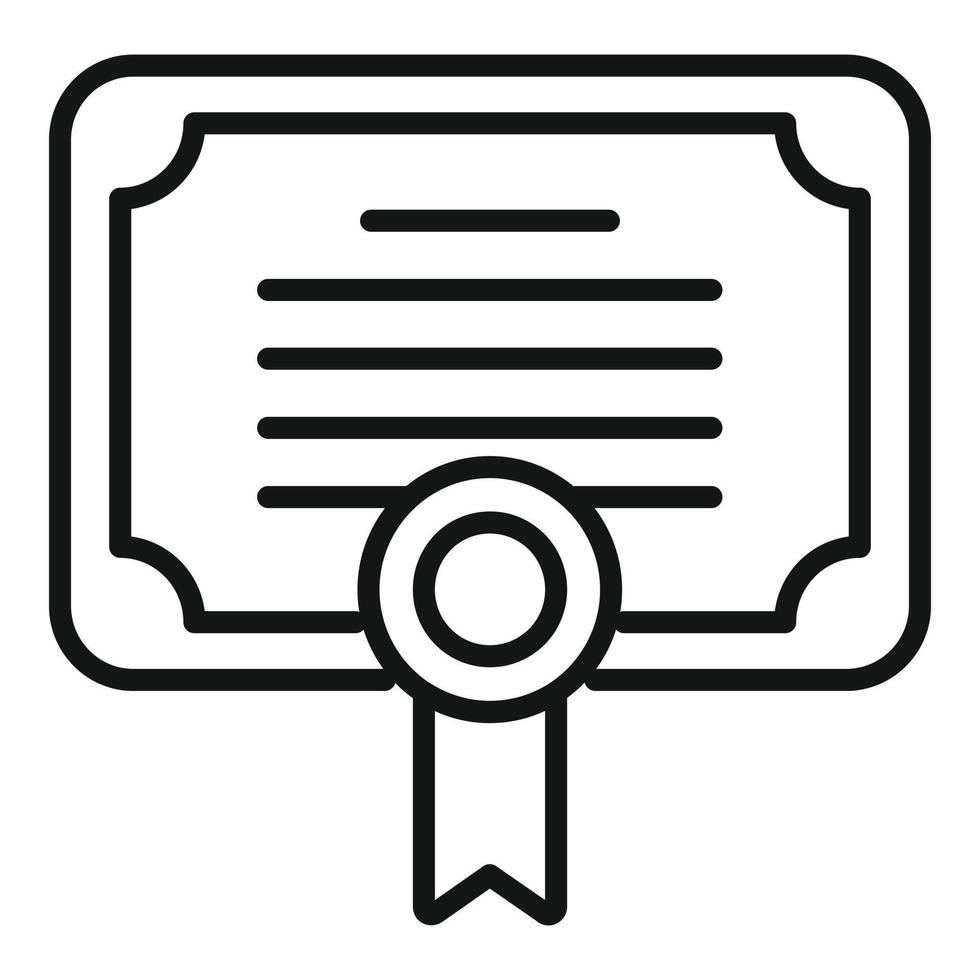 Diploma review icon outline vector. Star rate vector