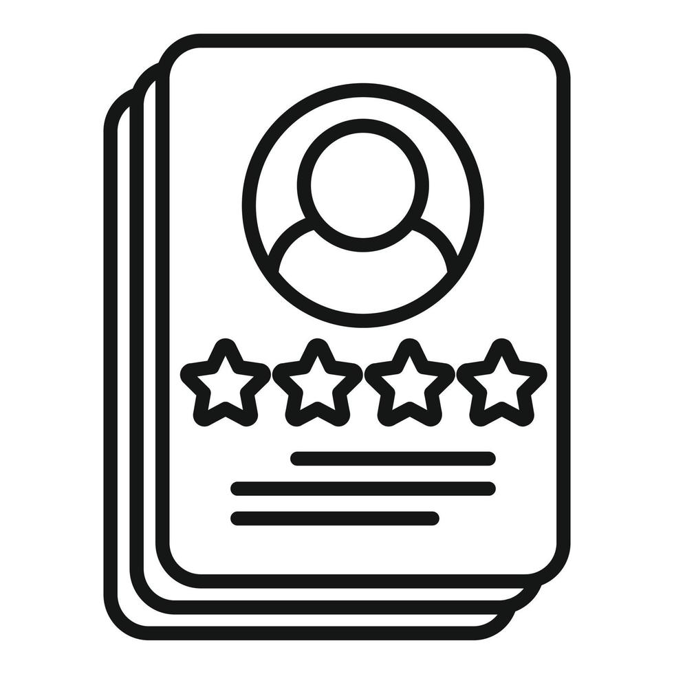Client cv icon outline vector. Star survey vector