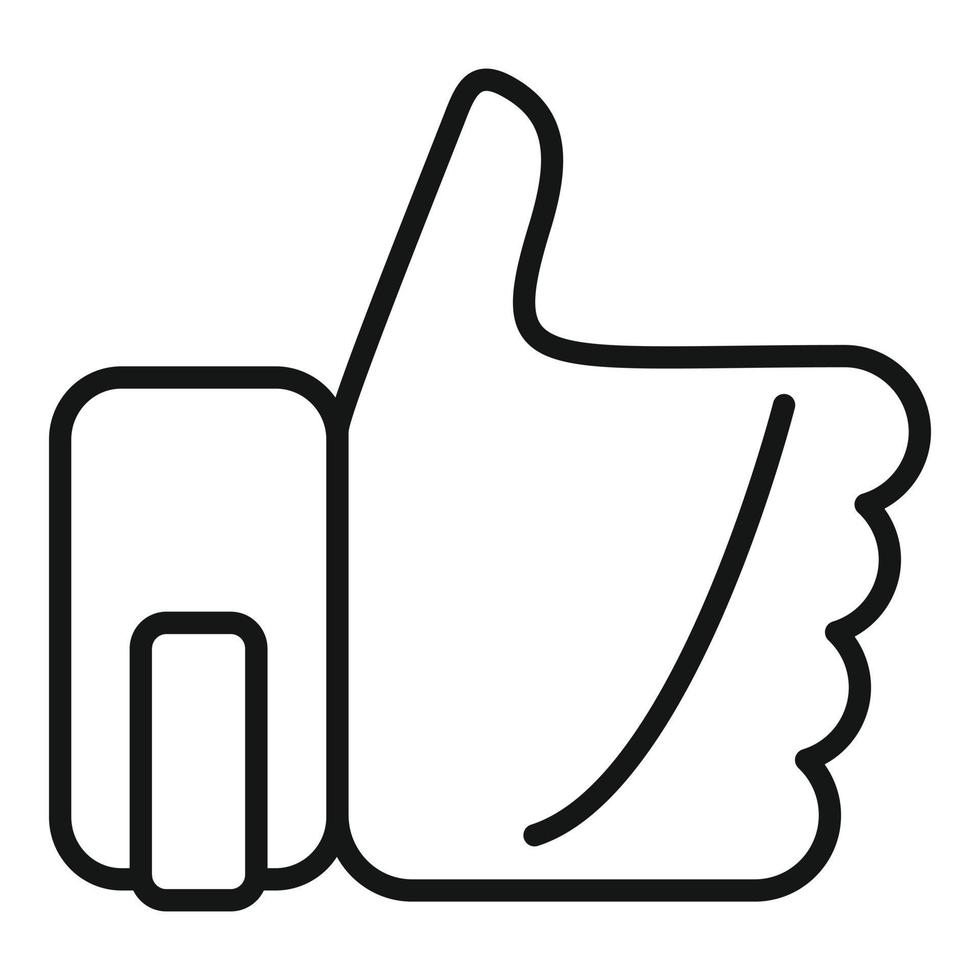 Thumb up icon outline vector. Customer feedback vector