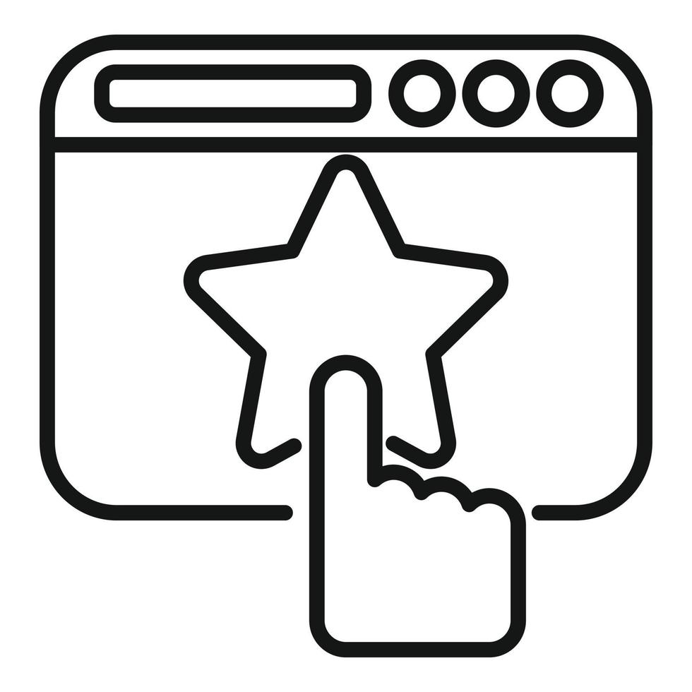 Website rate icon outline vector. Star review vector