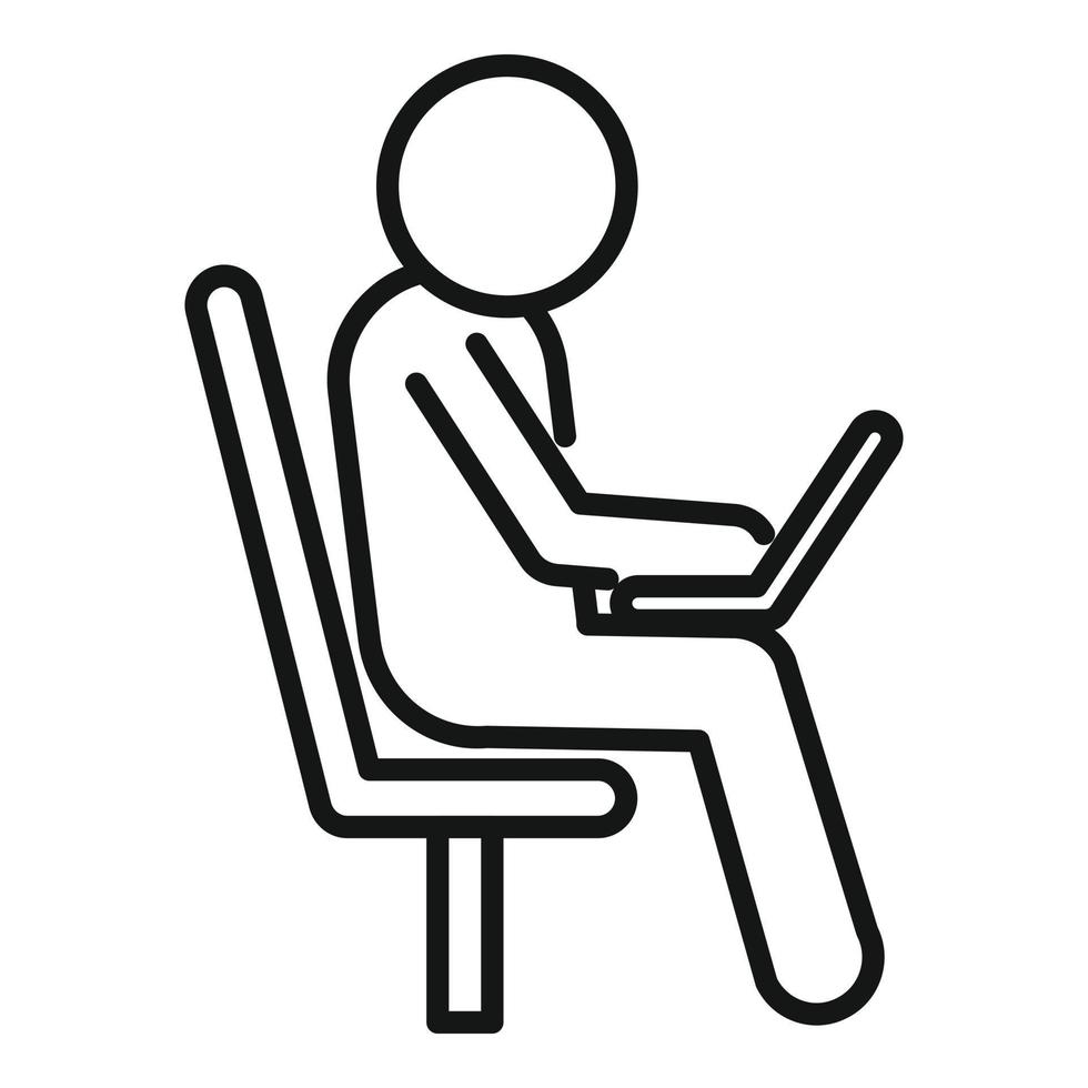 Laptop waiting area icon outline vector