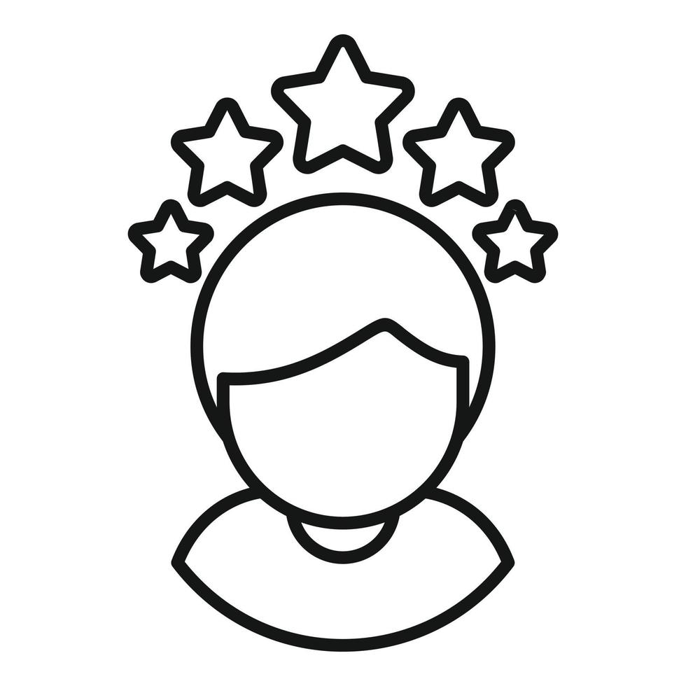 Client feedback icon outline vector. Customer star vector