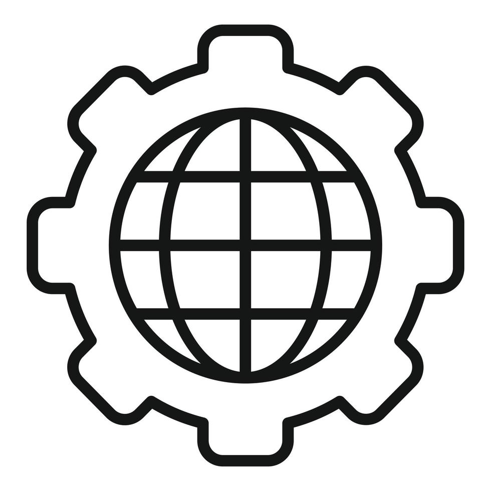Global review icon outline vector. Star rate vector