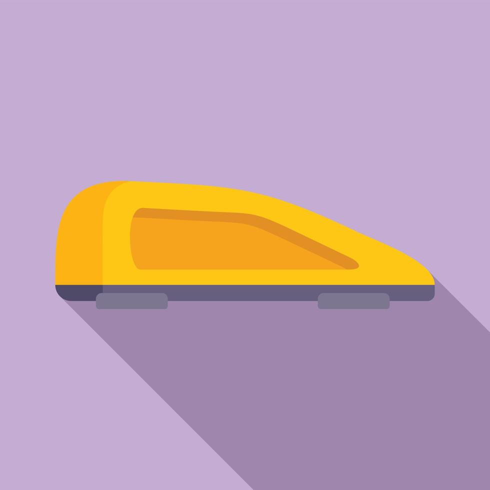 Car roof baggage icon flat vector. Rack box vector