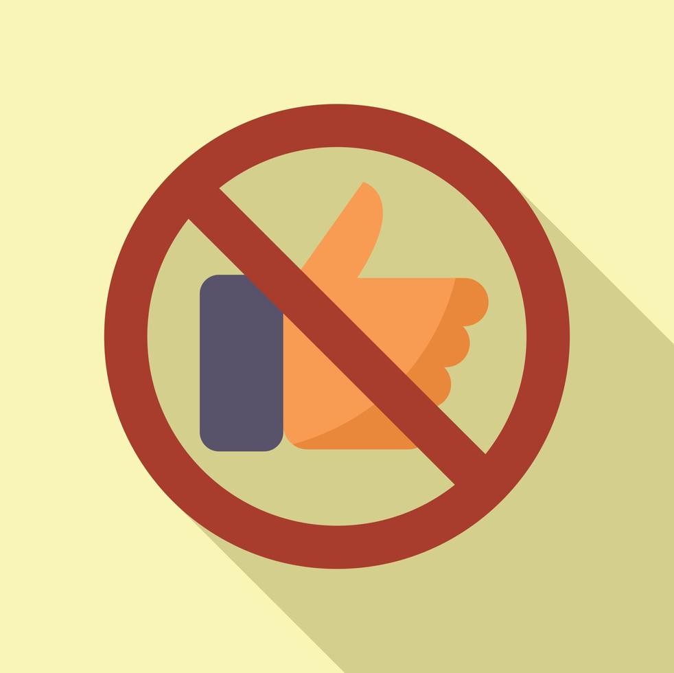 Restricted dislike icon flat vector. Social media vector