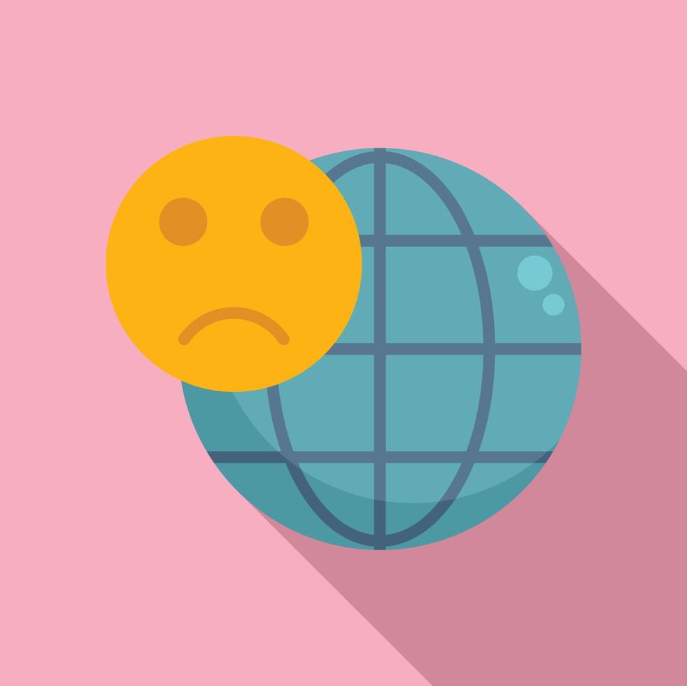 Global dislike icon flat vector. Negative facebook vector