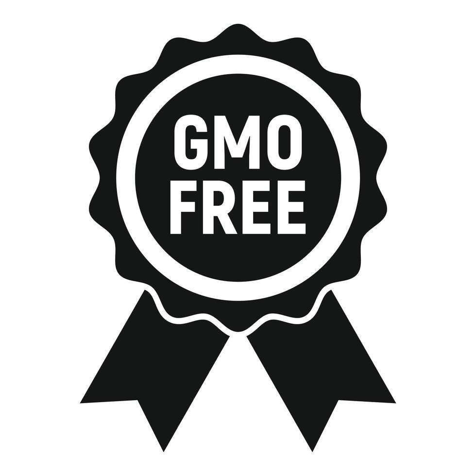 vector simple de icono de emblema libre de gmo. comida de adn