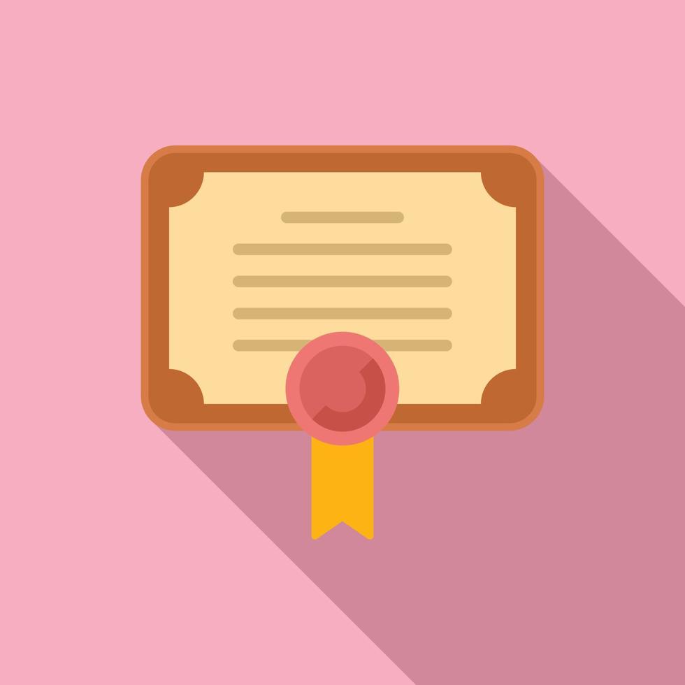 Diploma review icon flat vector. Star rate vector