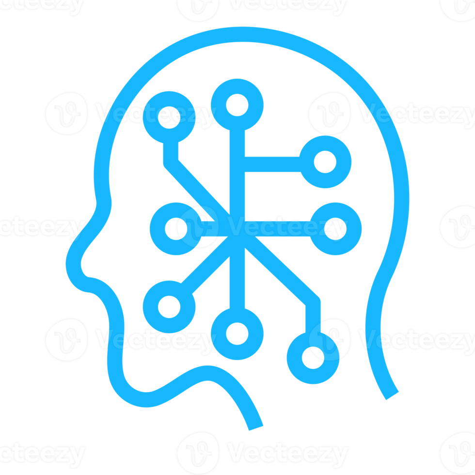 Head and networking icon design for Artificial intelligence technology theme png