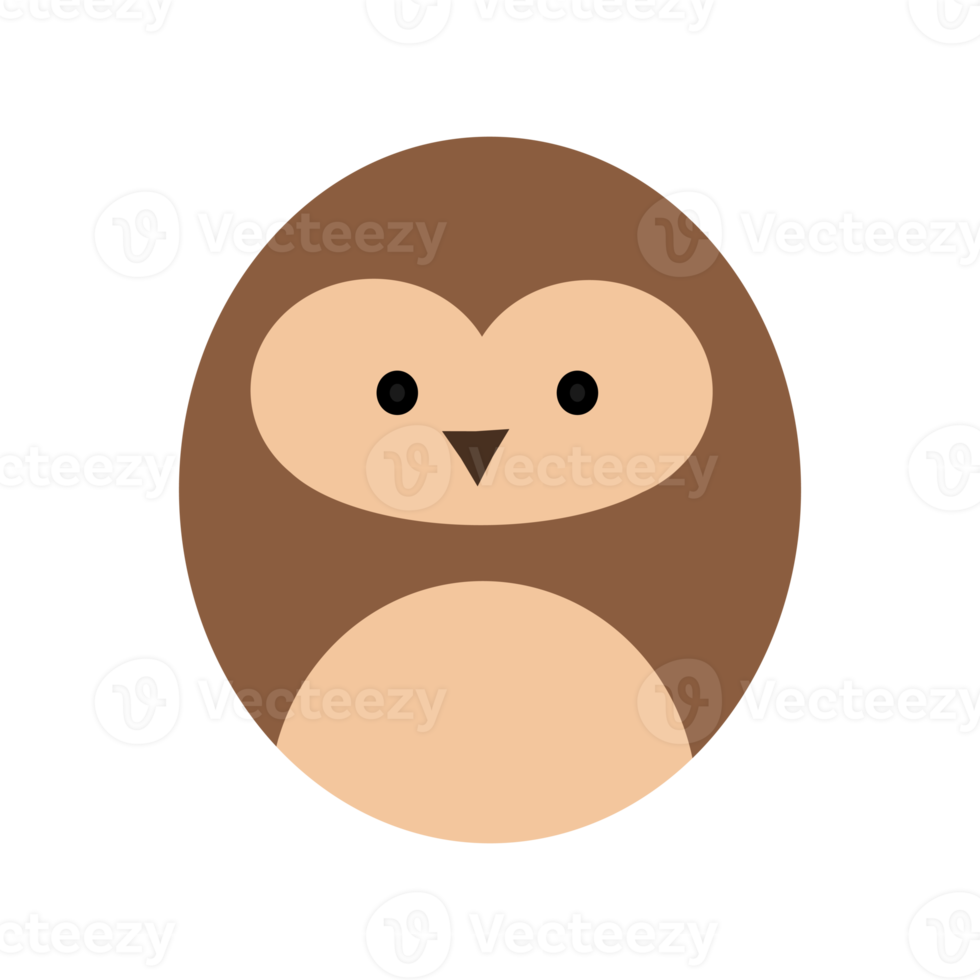 Cute owl character illustration design png
