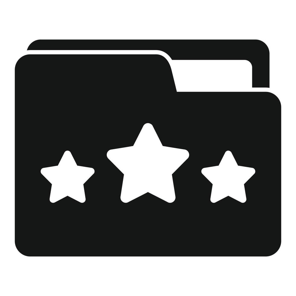 Rate folder icon simple vector. Star review vector