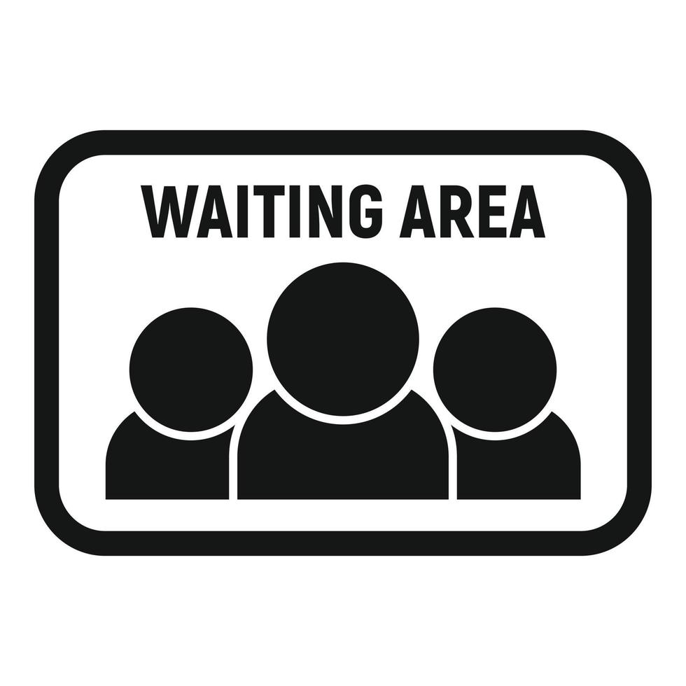 Waiting area board icon simple vector. Wait room vector