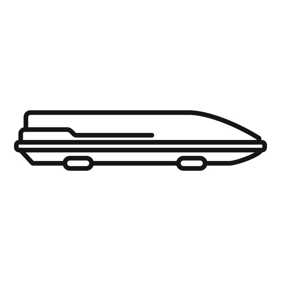 vector de contorno de icono de caja de carga de coche. baúl de techo