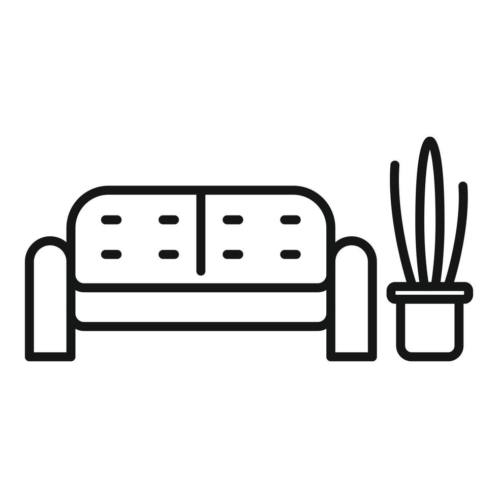 Waiting area sofa icon outline vector. Wait room vector
