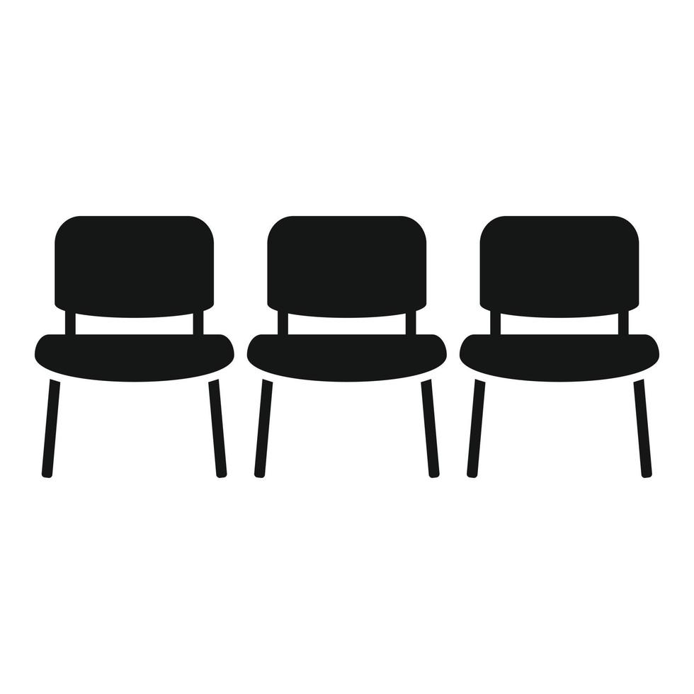 Waiting chairs icon simple vector. Wait area vector