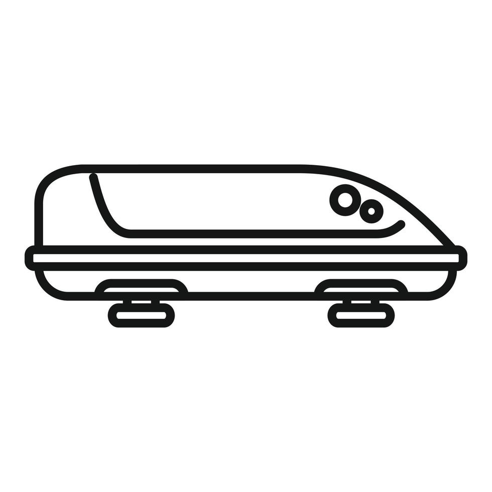 vector de contorno de icono de caja de techo automático. viaje en coche