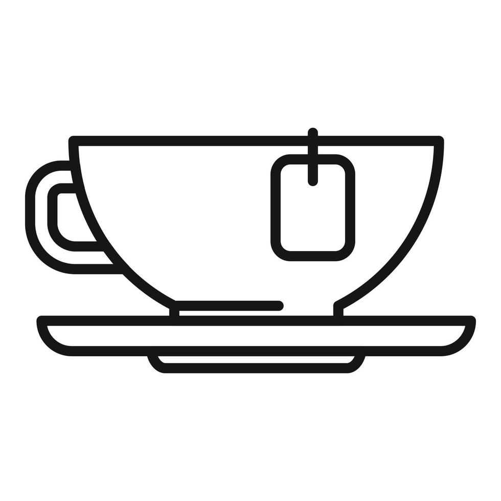 vector de contorno de icono de taza de té. área de espera