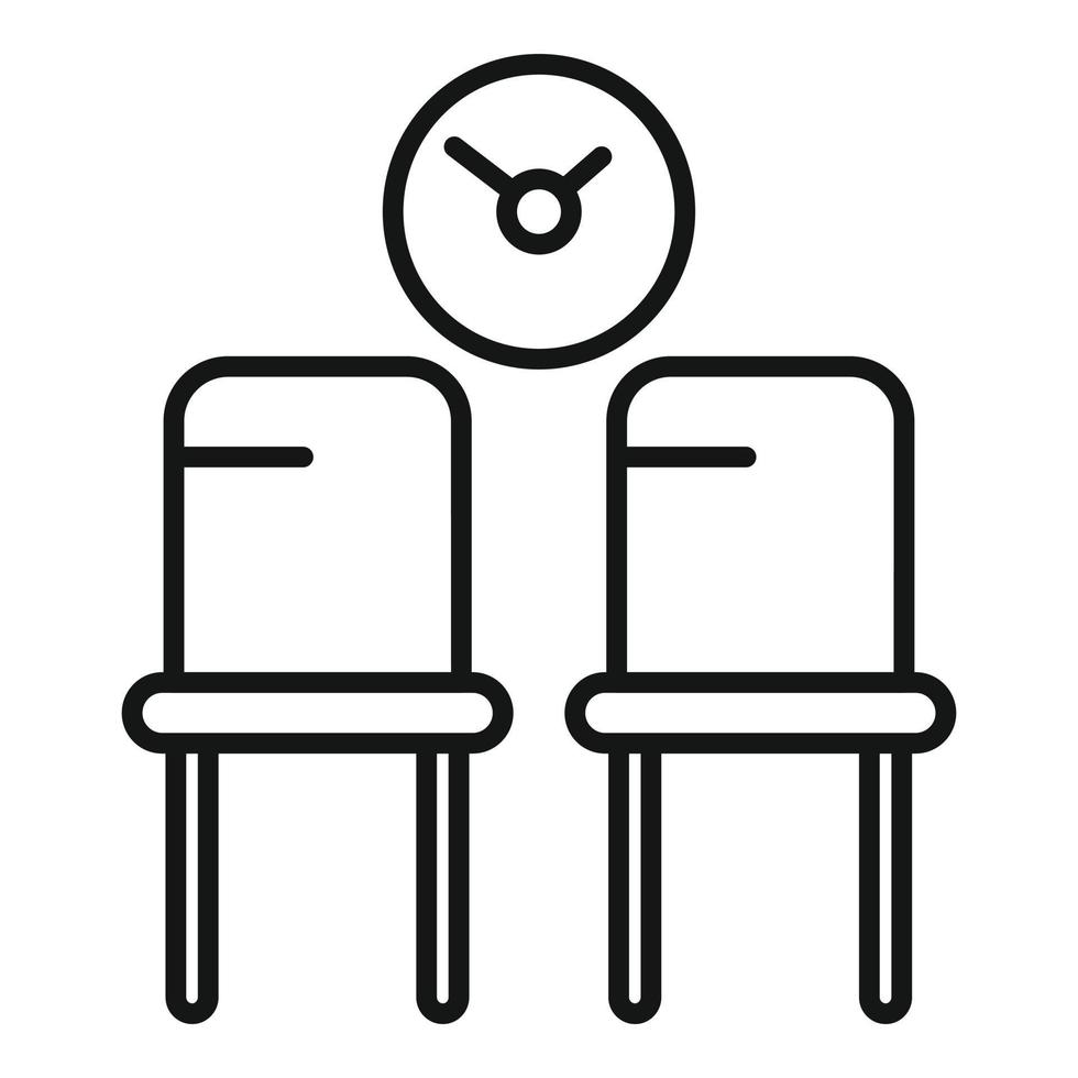 Wait chairs icon outline vector. Waiting area vector