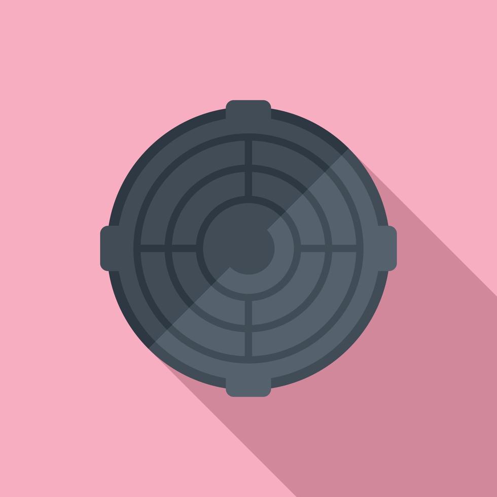 Cap manhole icon flat vector. Street sewage vector