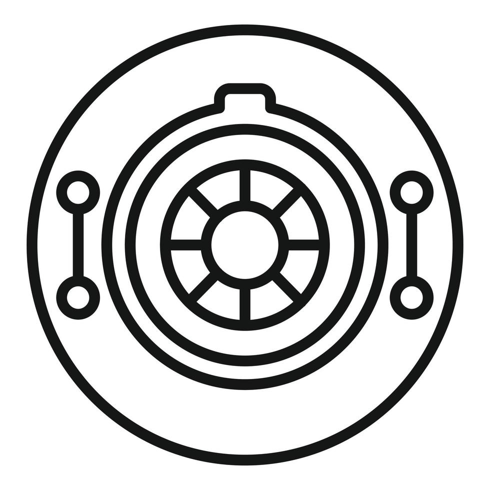Circle manhole icon outline vector. City road vector