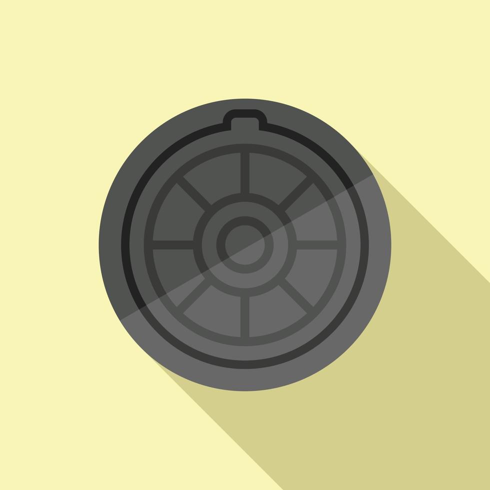 Hatch manhole icon flat vector. City road vector