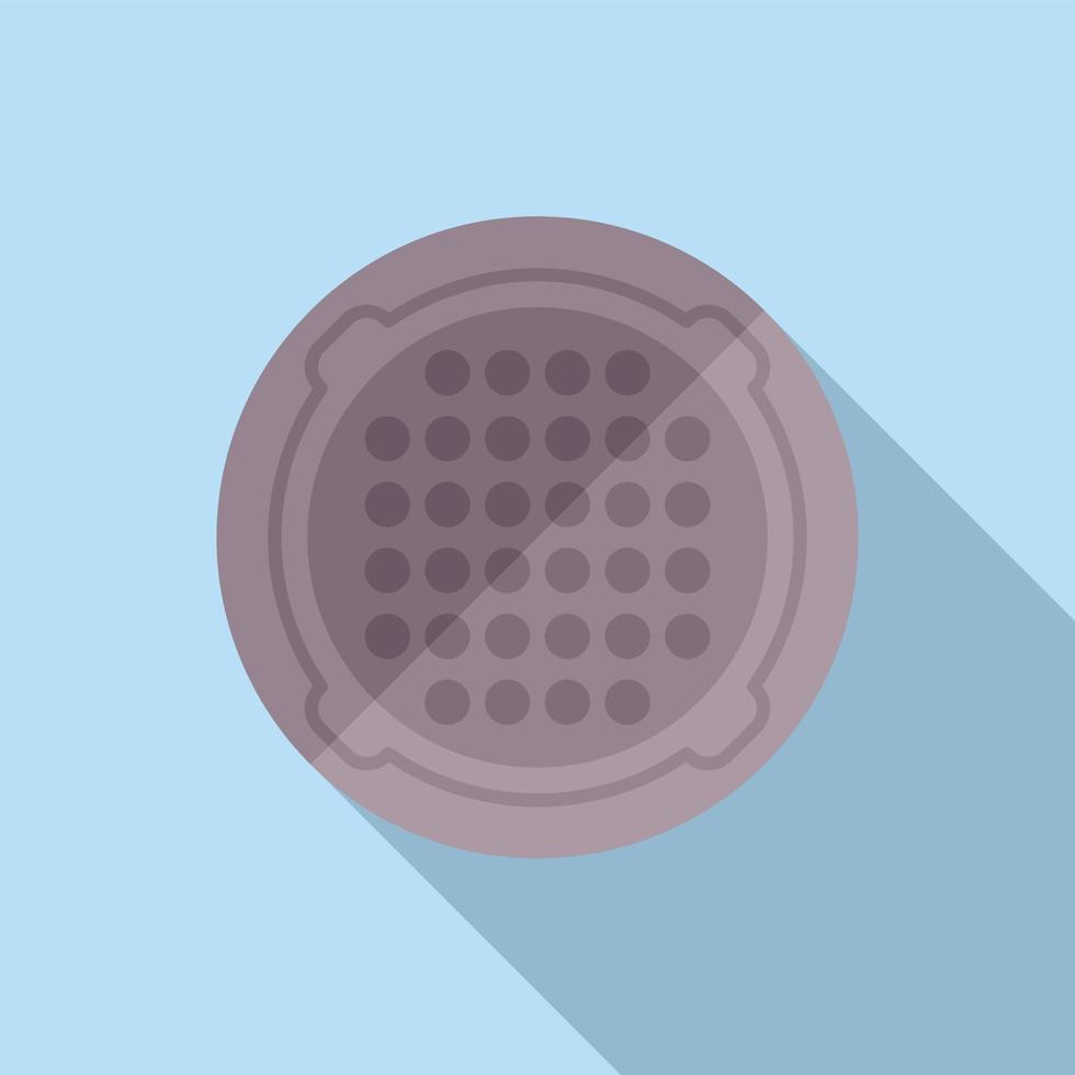 Old manhole icon flat vector. Sewer lid vector