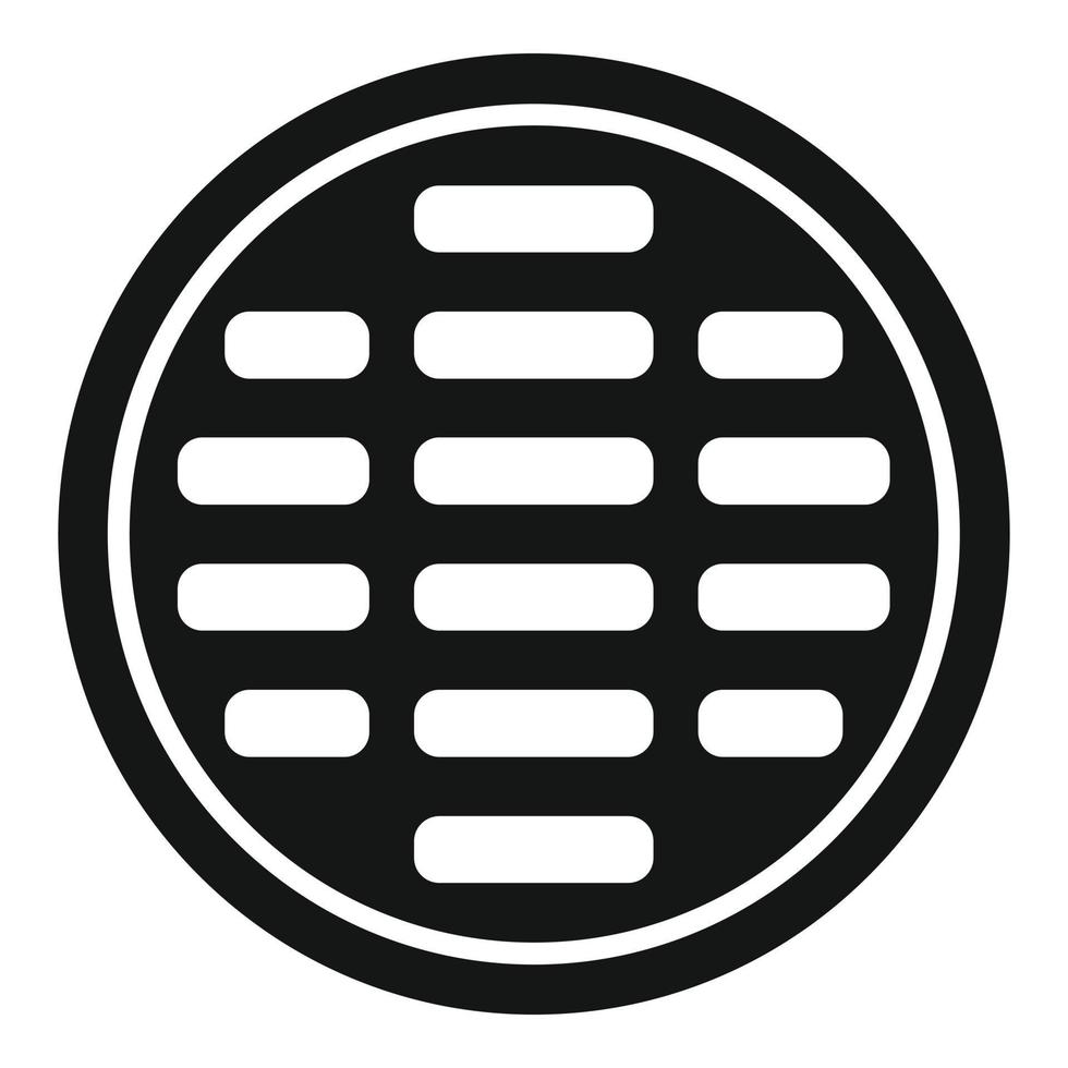 Metallic manhole icon simple vector. City road vector