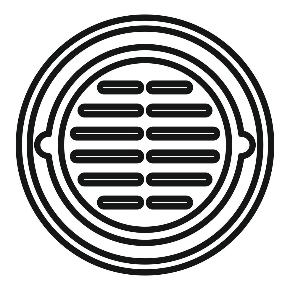 Sidewalk manhole icon outline vector. City road vector