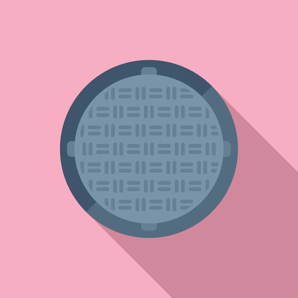 Lid manhole icon flat vector. City road vector