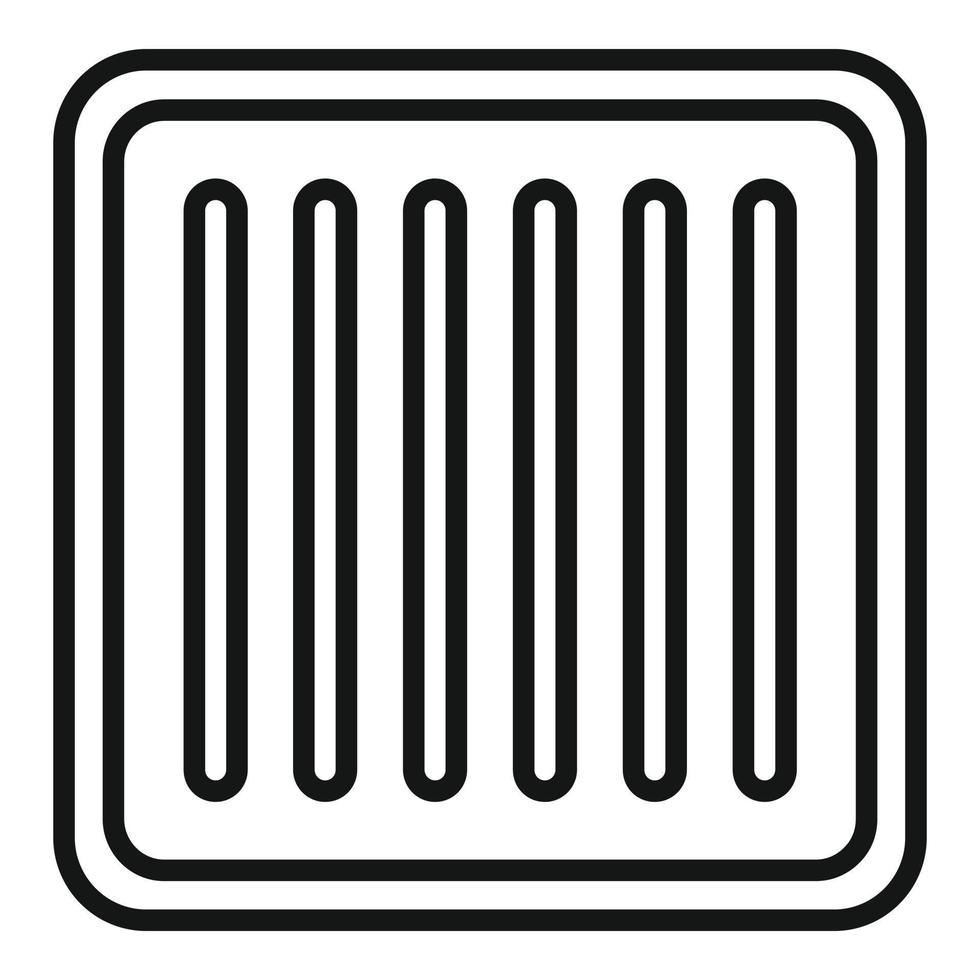 Drain metal cover icon outline vector. City road vector
