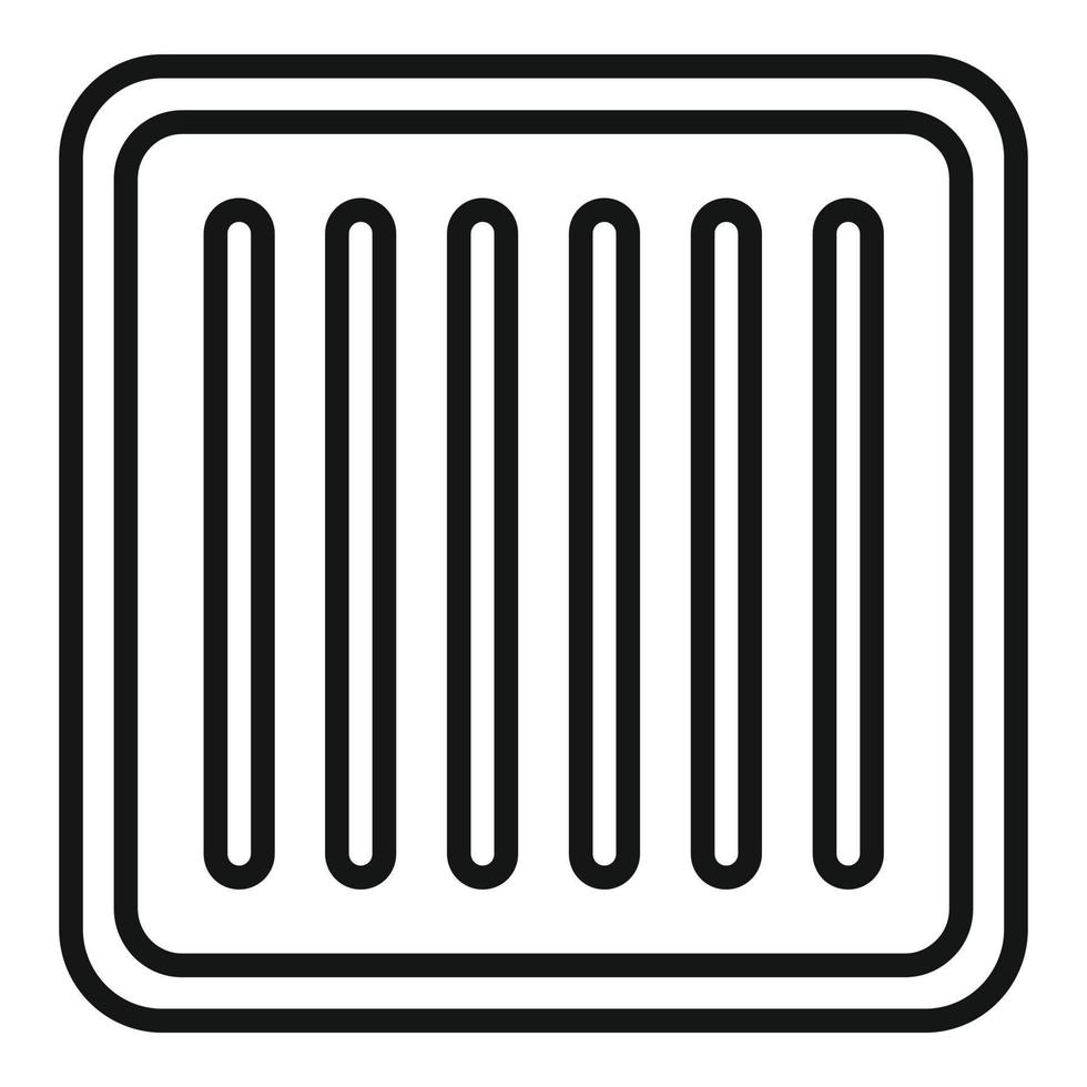 Drain metal cover icon outline vector. City road vector