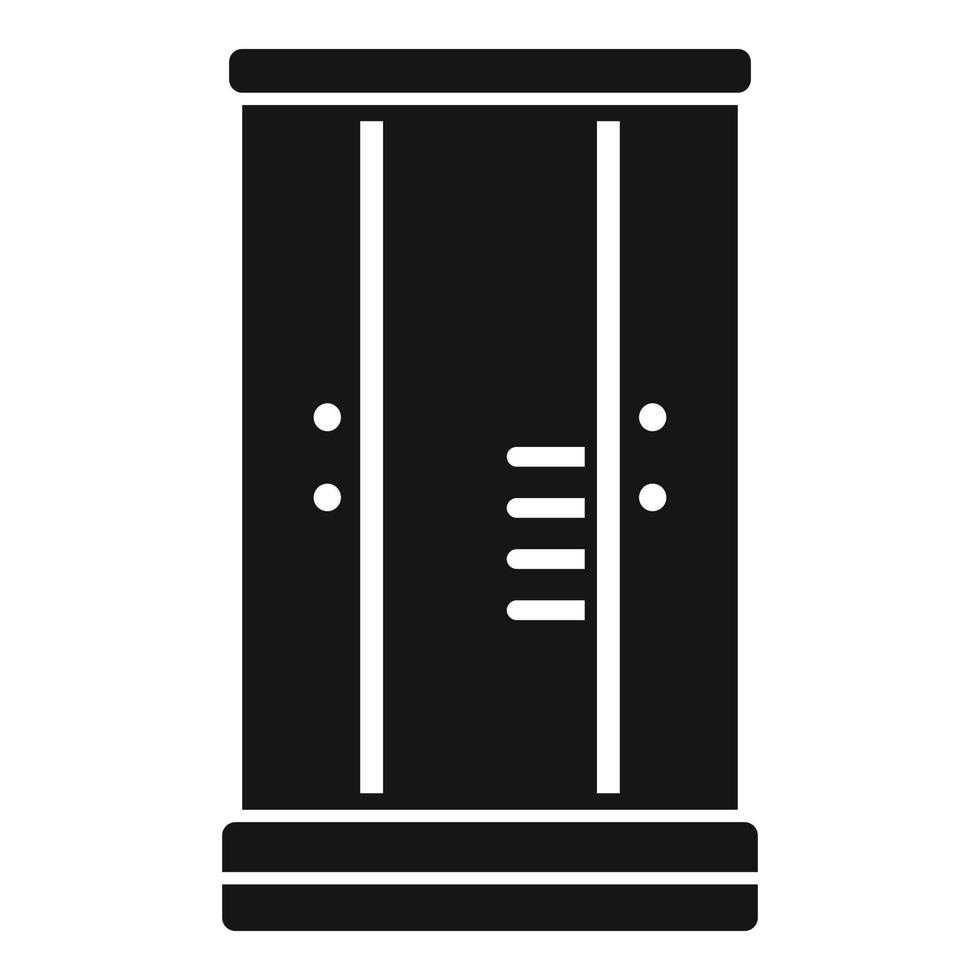 vector simple de icono de cabina de ducha interior. puerta de vidrio