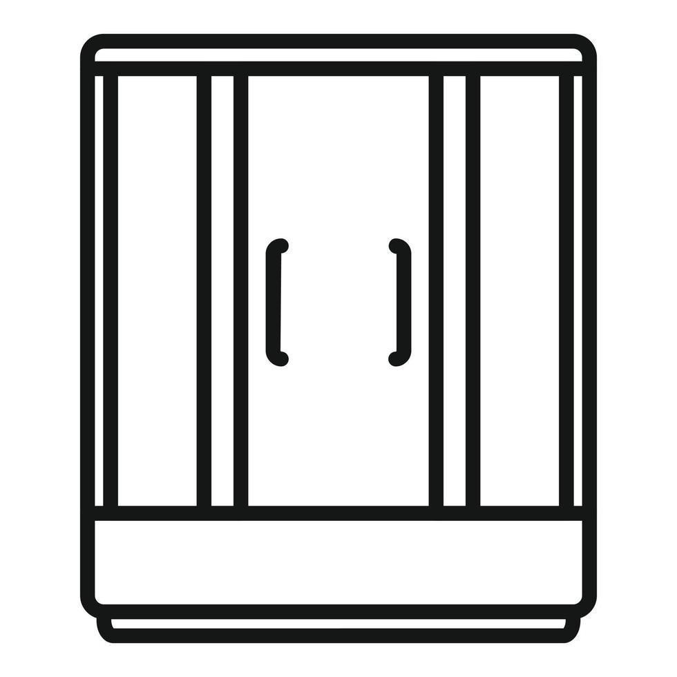 Faucet shower cabin icon outline vector. Home interior vector
