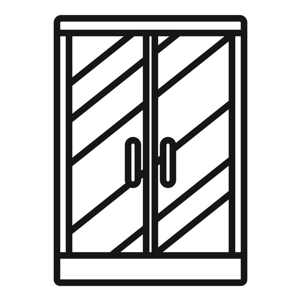 vector de contorno de icono de cabina de puerta de lavado. puesto de vidrio