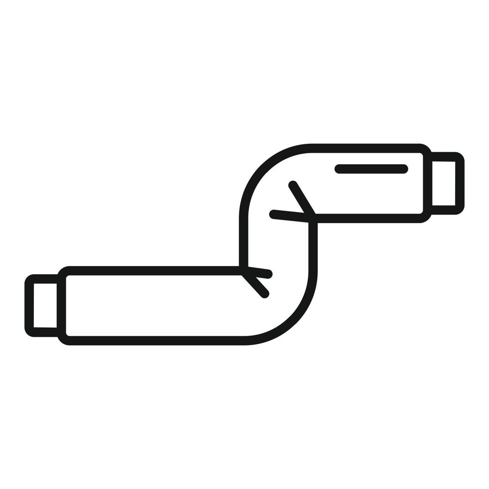 Plastic pipe icon outline vector. Water pipeline vector
