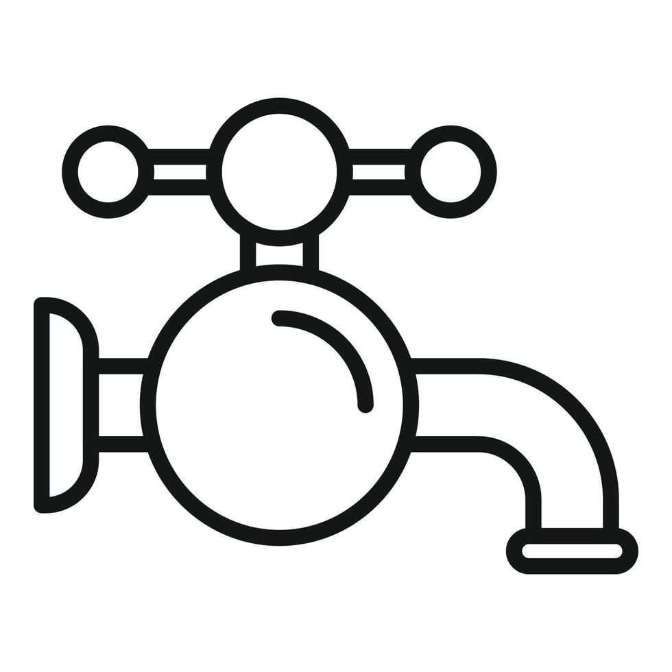 Water tap icon outline vector. Pipeline sewer vector