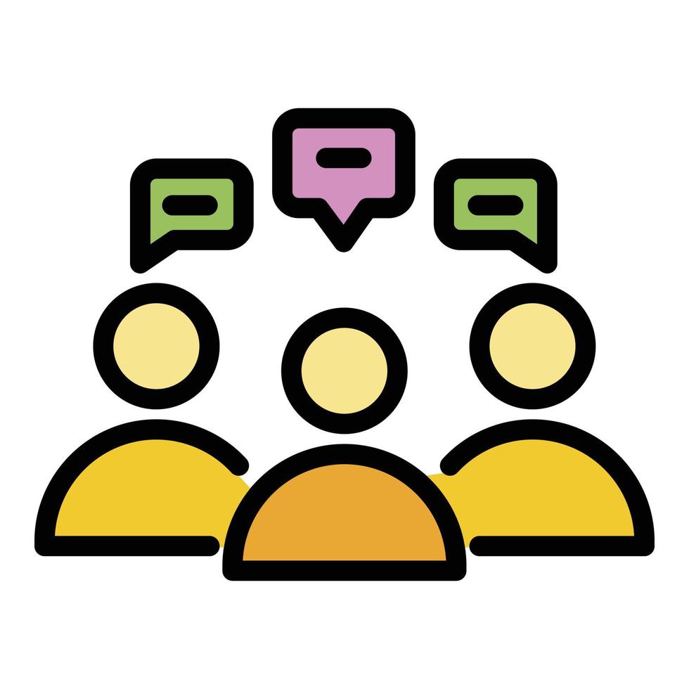 People experience icon color outline vector